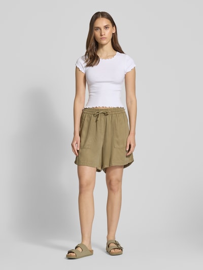 Only Szorty o luźnym kroju z lyocellu model ‘KENYA LIFE’ Khaki 1