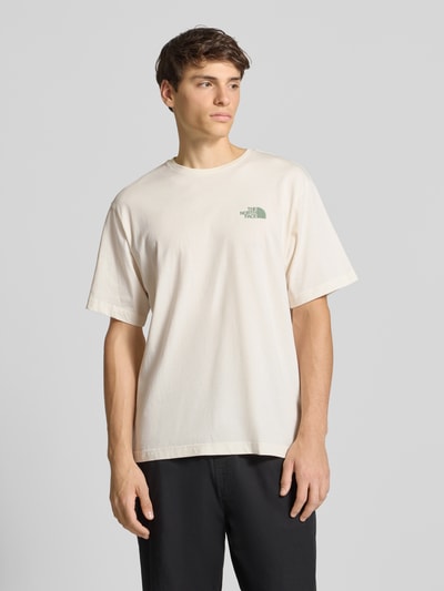 The North Face T-shirt z detalem z logo Złamany biały 4