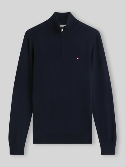 Tommy Hilfiger Regular Fit Troyer aus reiner Baumwolle Marine 2