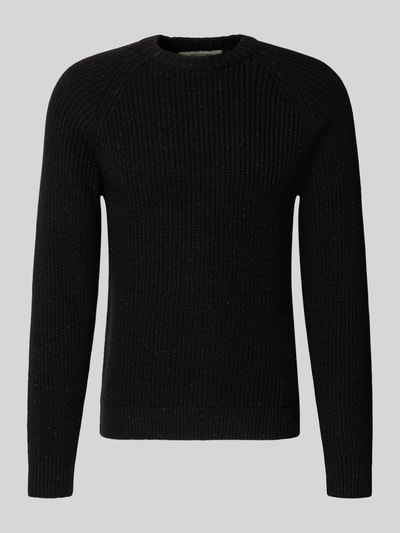 Only & Sons Regular fit gebreide pullover van katoenmix met wol, model 'LITUS' Zwart - 2