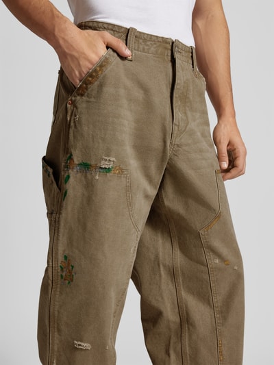 Evisu Stoffhose mit Eingrifftaschen Beige 3