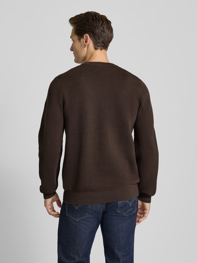 Casual Friday Gebreide pullover met ronde hals, model 'THEO' Chocoladebruin - 5