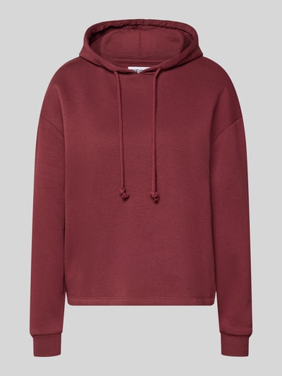 Produktfoto, Regular Fit Hoodie aus Baumwoll-Mix Modell 'CHILLI' von PIECES Damen Hoodie, ciemnoczerwony, prosta forma, gładka tekstura