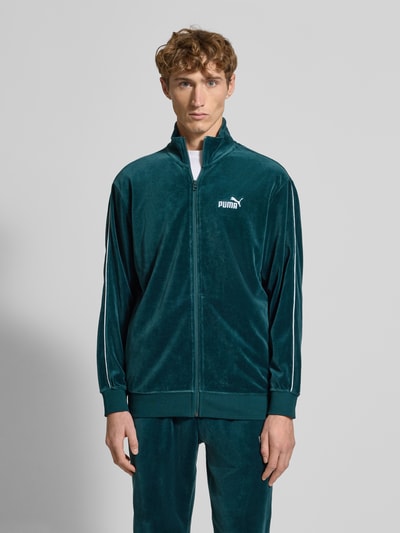 PUMA PERFORMANCE Sweatjack van suède met labelstitching Flessengroen - 4