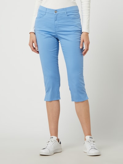 Brax Slim fit capribroek met stretch, model 'Mary' Blauw - 4