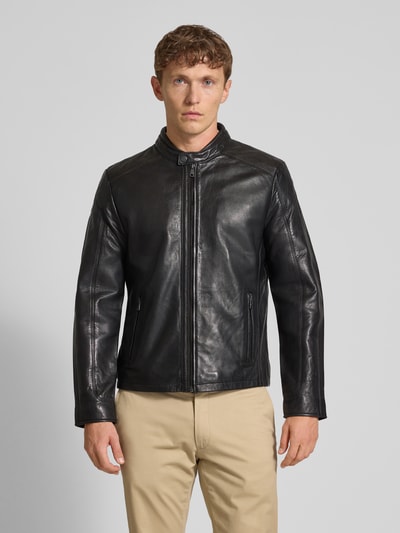 MAURITIUS Regular Fit Jacke aus Lammnappa Modell 'Mayco' Black 4