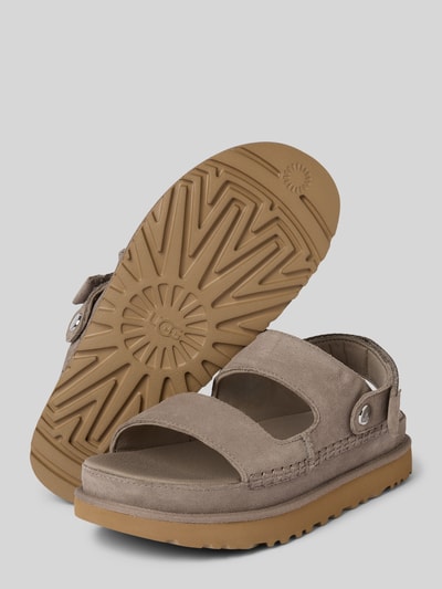 UGG Sandalette aus Leder Modell 'GOLDENSTAR GLIDE' Hellgrau 4