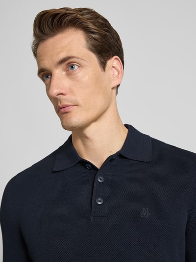 Marc O'Polo Regular Fit Strick-Shirt aus reiner Baumwolle Marine 3