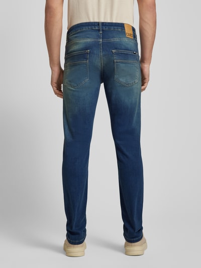 CARS JEANS Slim fit jeans in used-look, model 'BATES' Jeansblauw - 5