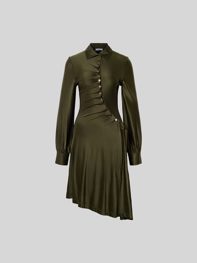 Rabanne Knielanges Kleid mit Knopfleiste Khaki 2