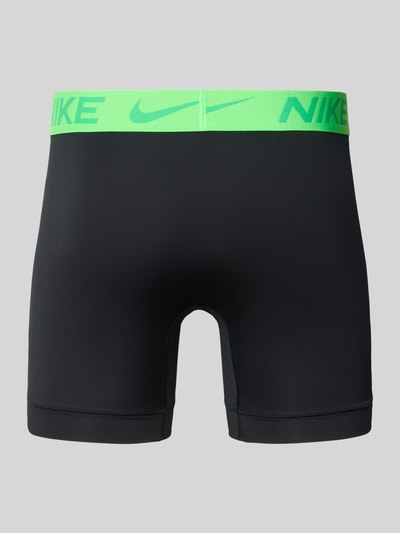 Produktfoto, schwarze Pant & Trunk mit Label-Schriftzug im 3er-Pack von Nike, Bund in Neongrün, glatte Oberfläche, Herren Pant & Trunk von Nike