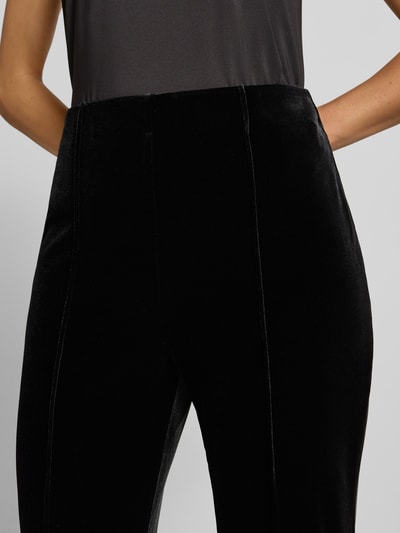 Christian Berg Woman Selection Flared fit stoffen broek van fluweel met siernaden Zwart - 3