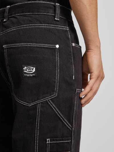 REVIEW Baggy carpenter jeans met contrastnaden Zwart - 3