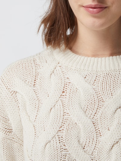 Vero Moda Pullover mit Zopfmuster Modell 'Nova' Offwhite 3