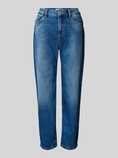 Gang Cropped Jeans im Used-Look mit Label-Detail Hellblau 2