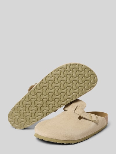 Birkenstock Leren slippers met doornsluiting, model 'Boston' Beige - 4
