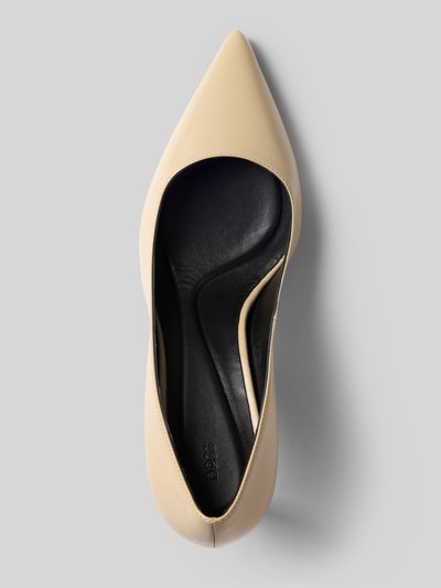 BOSS Czółenka ze skóry bydlęcej Piaskowy 3