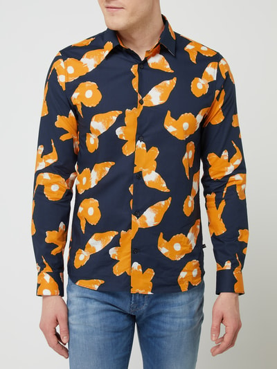 Matinique Slim fit zakelijk overhemd van katoen, model 'Marobo' Oranje - 4