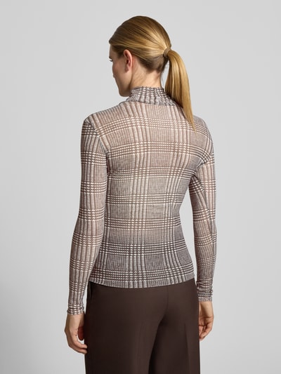 Rich & Royal Slim fit shirt met lange mouwen met opstaande kraag Chocoladebruin - 5