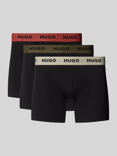 HUGO Majtki i obcisłe bokserki z mieszanka bawełny w zestaw 3 szt. Czarny 1