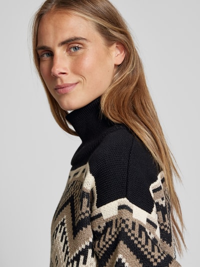 Dale of Norway Gebreide jurk met turtleneck, model 'SKÅLA' Zand - 3