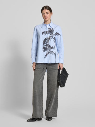 MAX&Co. Regular Fit Hemdbluse mit Brusttasche Modell 'LAMBERT' Bleu 1