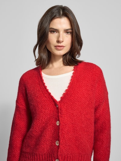 Rich & Royal Strickjacke mit V-Ausschnitt und Knopfleiste Rot 3