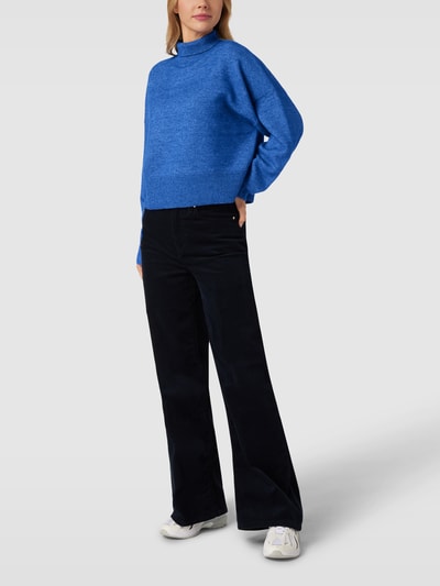 HUGO Sweter z dzianiny z golfem model ‘Sisimia’ Królewski niebieski 1