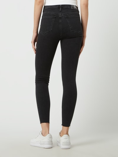 Calvin Klein Jeans Jeansy z wysokim stanem o kroju super skinny fit z dodatkiem streczu  Czarny 5