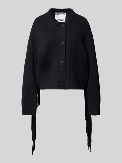 Essentiel Antwerp Boxy Fit Cardigan aus Viskose-Mix Modell 'ISTERN' Marine 2