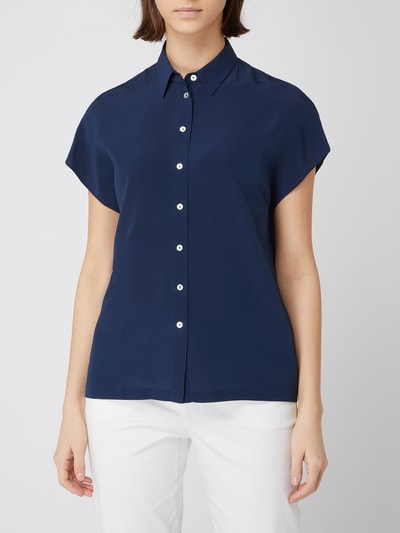 tonno & panna Blouse van zijde, model 'Geli' Marineblauw - 4