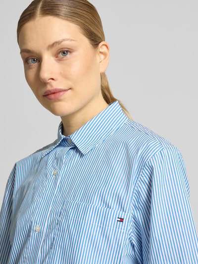 Tommy Hilfiger Boxy Fit Hemdbluse aus reiner Baumwolle Hellblau 3