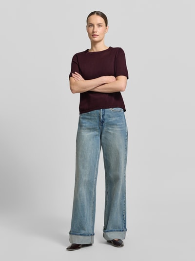 MANGO T-Shirt mit Rundhalsausschnitt Modell 'TENCYM' Pflaume 1