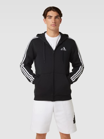 ADIDAS SPORTSWEAR Bluza rozpinana z paskami logo Czarny 4