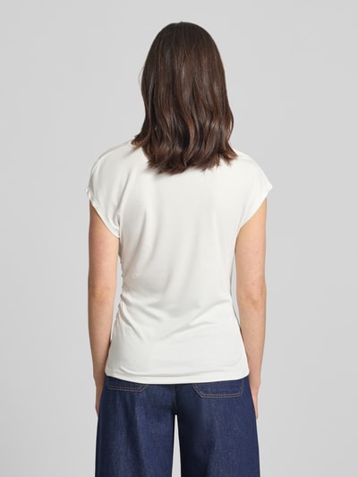 COMMA T-shirt z wiskozy z marszczeniami Biały 5
