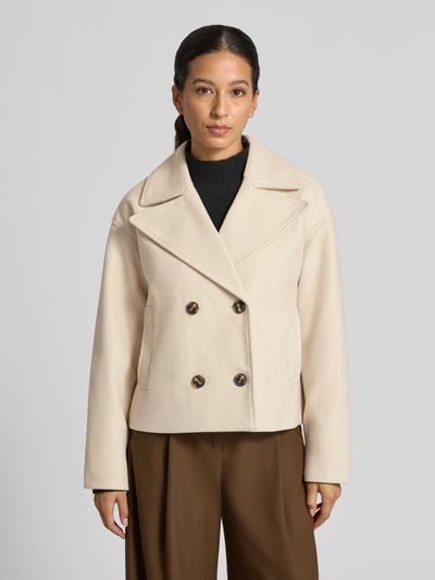 VERO MODA Regular Fit Trenchcoat mit doppelreihiger Knopfleiste Modell 'VINCELINE' Ecru 4