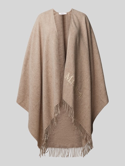 MaxMara Leisure Poncho aus Woll-Mix mit Label-Stitching Modell 'MARTORA' Hazel 1