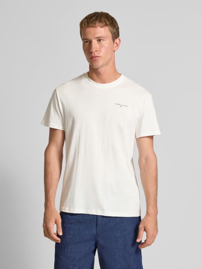 Tommy Jeans Slim Fit T-Shirt aus reiner Baumwolle Offwhite 4