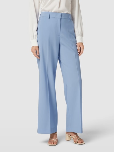 Weekend Max Mara Stoffhose aus Schurwolle mit Bügelfalten Modell 'VISIVO' Hellblau 4