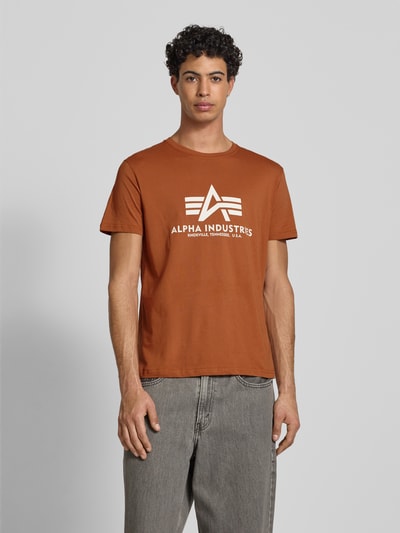 Alpha Industries T-shirt van zuiver katoen Hazelnoot - 4