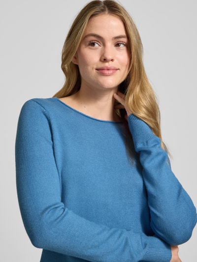 Christian Berg Woman Strickpullover mit U-Boot-Ausschnitt Rauchblau Melange 3