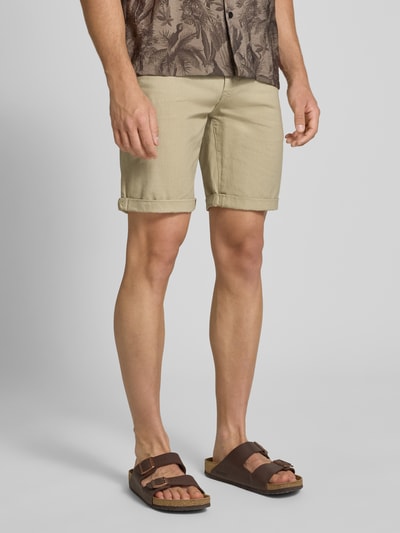 Blend Korte chino van linnenmix Beige - 4