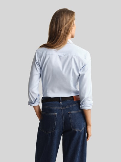 GANT Slim Fit Hemdbluse mit Logo-Stitching Hellblau 5