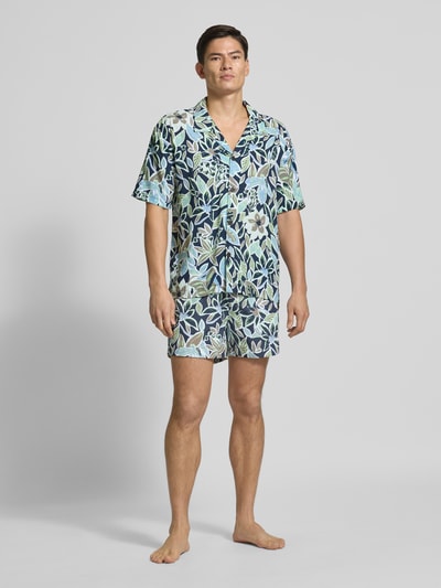 HUGO Relaxed Fit Freizeithemd mit 1/2-Arm Blau 1