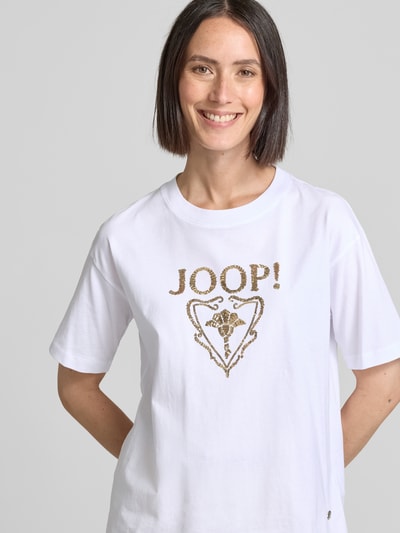 JOOP! T-Shirt mit Label-Paillettenbesatz Modell 'TOMMA' Weiss 3