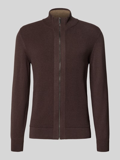 MCNEAL Strickjacke mit Stehkragen Schoko Melange 2