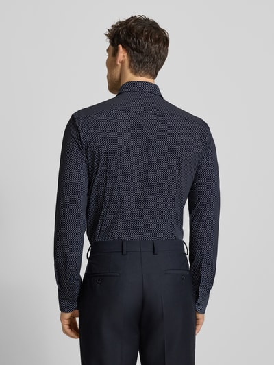 BOSS Slim Fit Businesshemd mit Allover-Muster Modell 'HANK' Marine 5