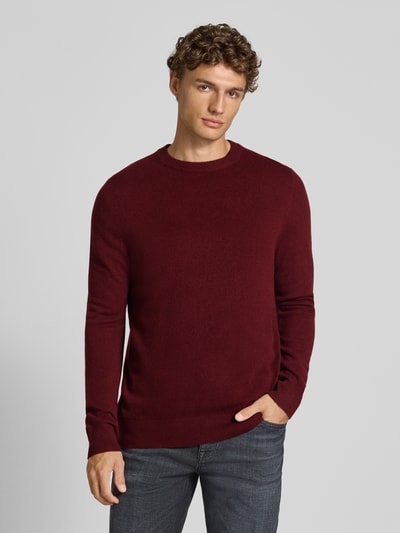 Christian Berg Men Strickpullover aus Wolle-Kaschmir-Mix Bordeaux Melange 4