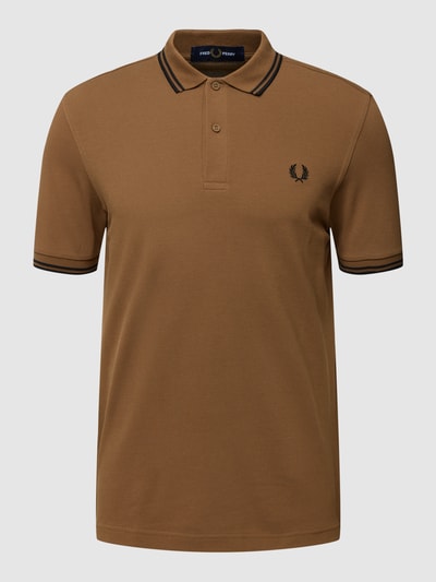 Fred Perry Poloshirt mit Label-Stitching Beige 2