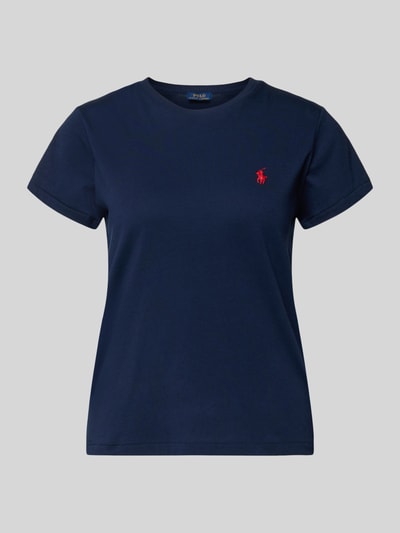 Produktfoto, Regular Fit T-Shirt aus reiner Baumwolle von Polo Ralph Lauren in Optik: Unifarben, Logo-Stitching, Jersey-Textur, Damen T-Shirt.